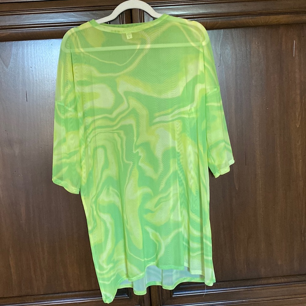 TOPSHOP Mesh Swirl Print Oversize Tee Size Small